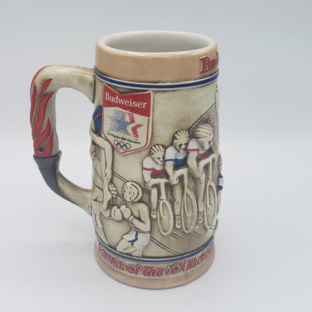 Vintage 1984 Budweiser Olympic Beer Stein